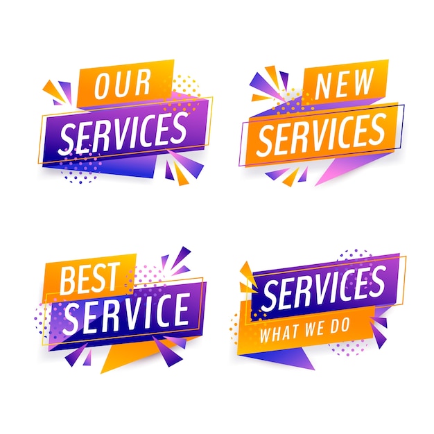 Gradient our services labels collection