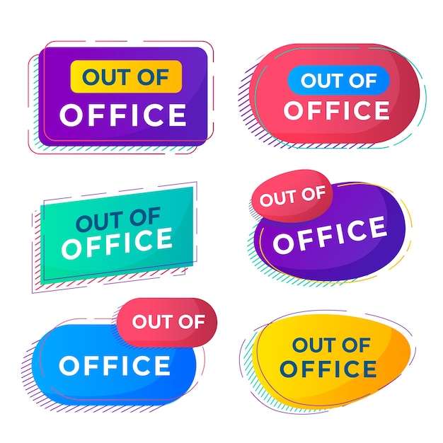 Gradient out of office label collection