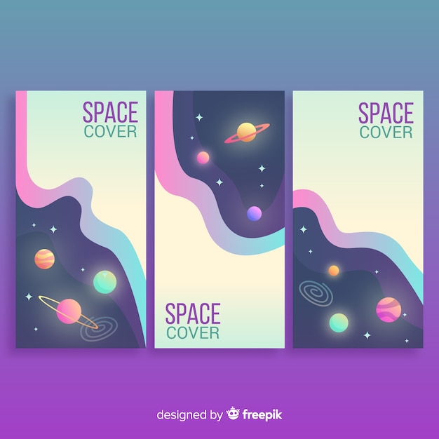 Free vector gradient outer space backgrounds