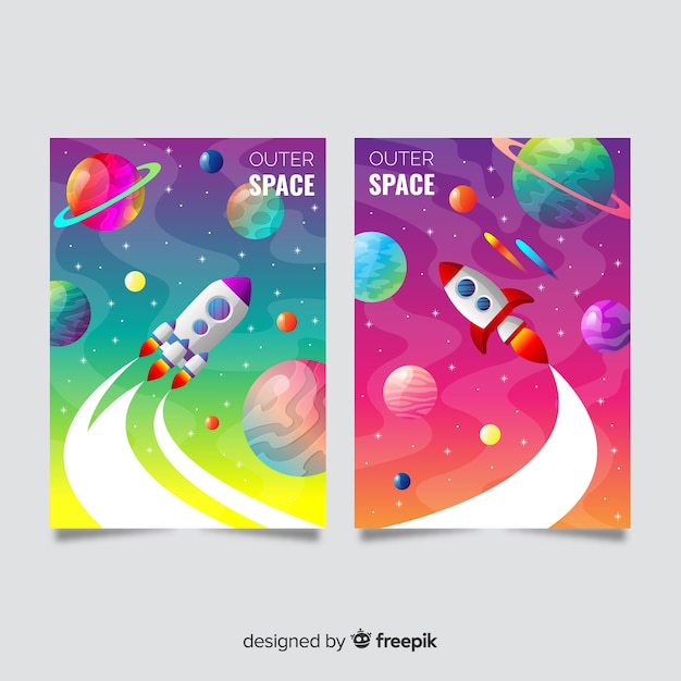 Gradient outer space cover collection