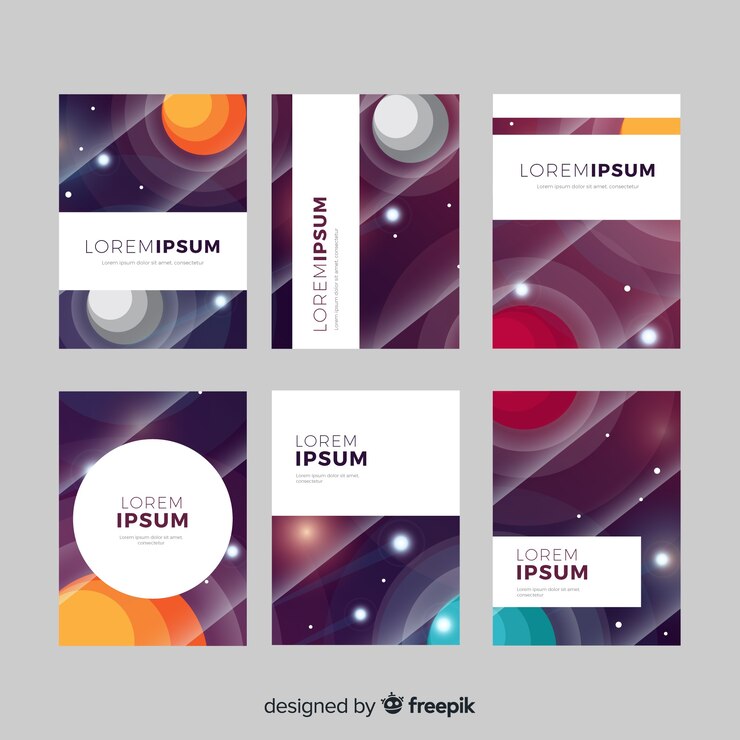Free Vector gradient outer space cover collection