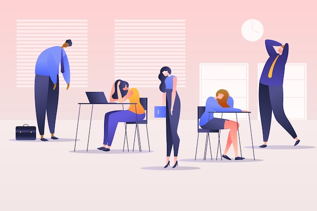 Gradient overwhelmed people illustration