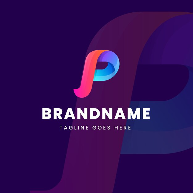 Gradient p letter logo template