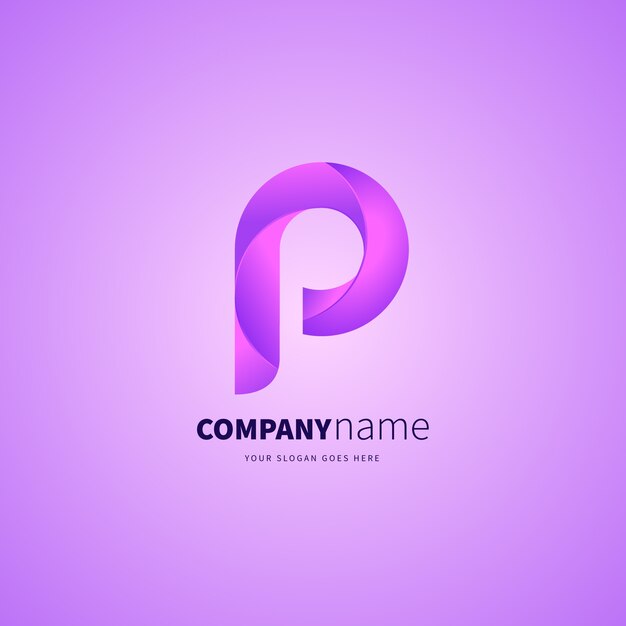 Gradient p letter logo template