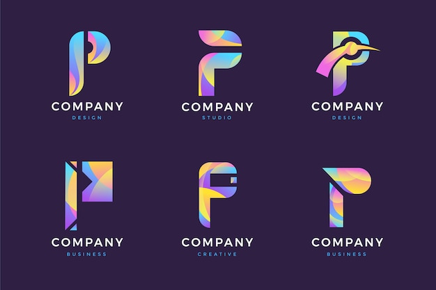 Gradient p logo collection