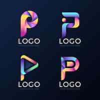 Free vector gradient p logo design template