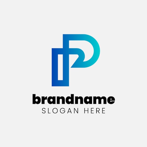Gradient p logo design template