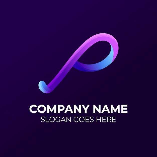 Gradient P Logo Template Design