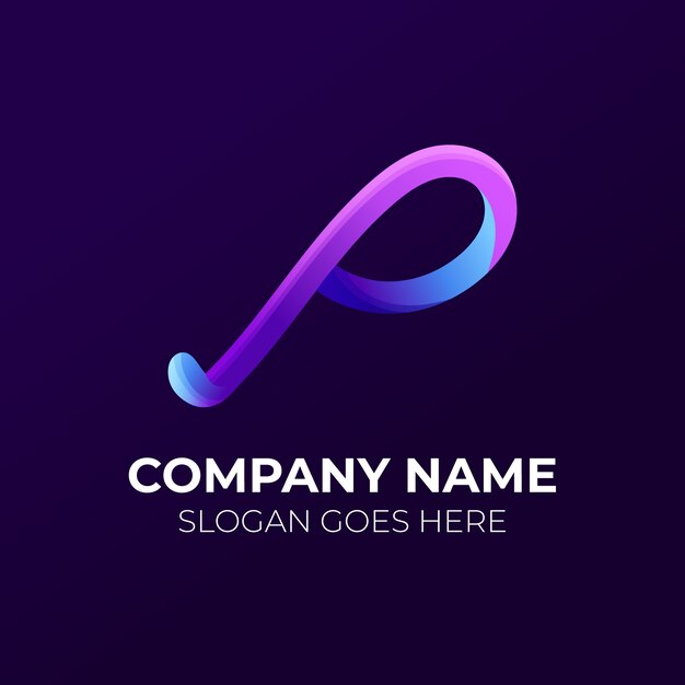 Gradient p logo template design