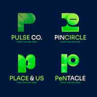 Бесплатное векторное изображение Дизайн логотипа градиента p