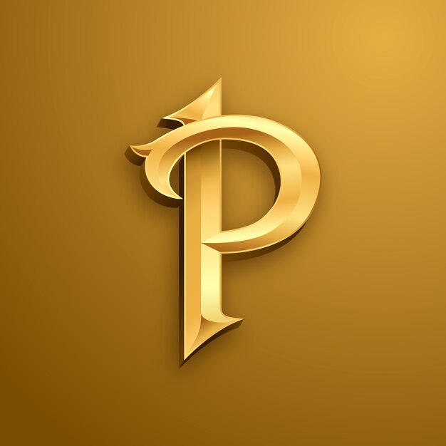 Gradient p logo template