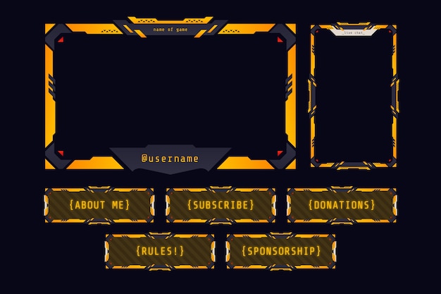 Free vector gradient pack of twitch panels