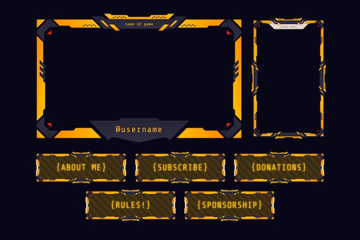 Free Vector gradient pack of twitch panels