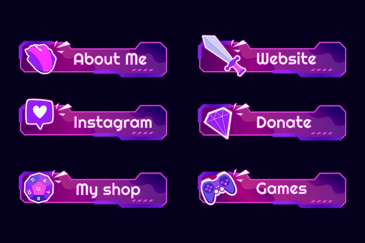 Free Vector gradient pack of twitch panels