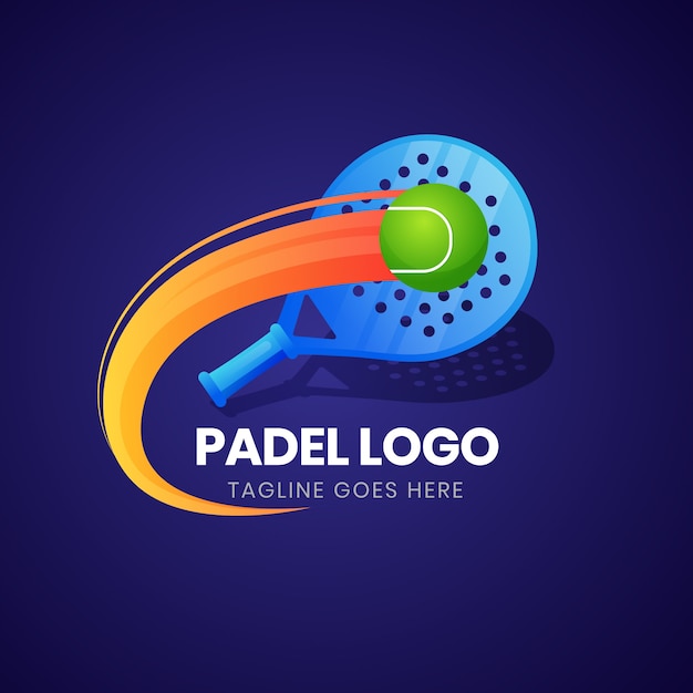 Vettore gratuito modello di logo del padel sfumato