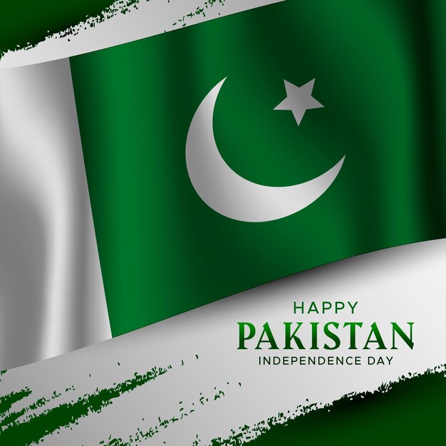 Градиент день пакистана иллюстрация с флагом
