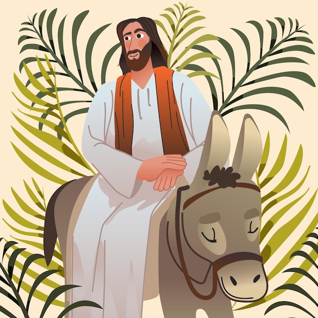 Gradient palm sunday illustration