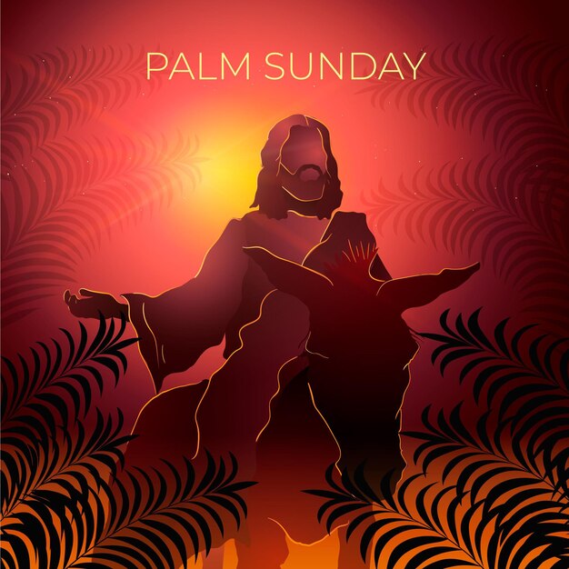 Gradient palm sunday illustration