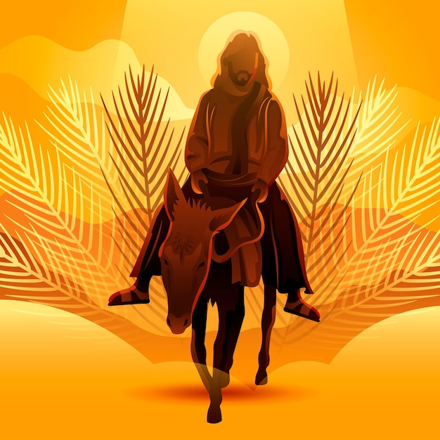 Gradient palm sunday illustration