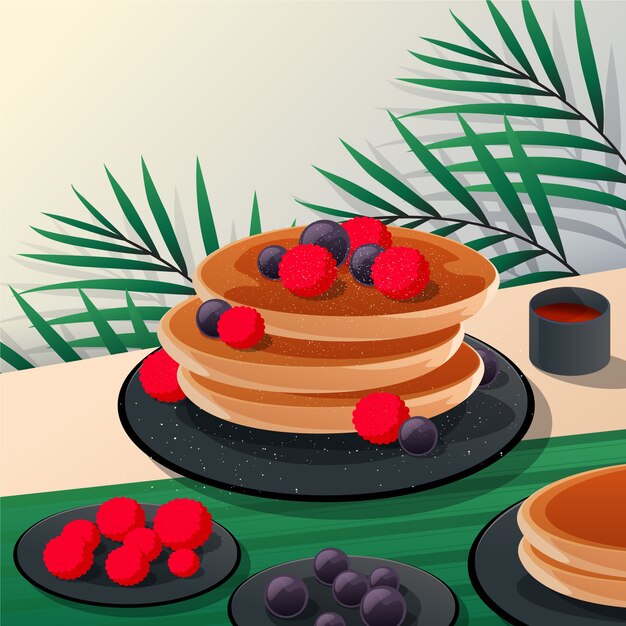 Gradient pancake day illustration