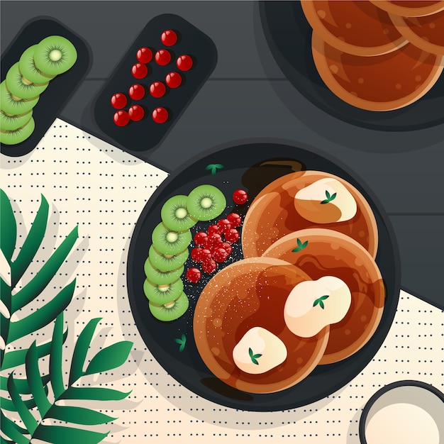 Gradient pancake day illustration