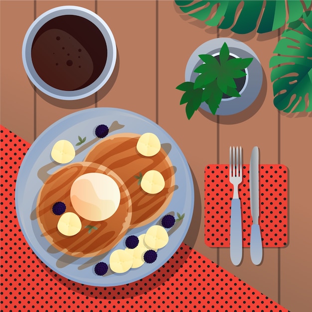 Free vector gradient pancake day illustration