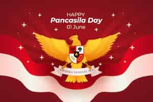 Free vector gradient pancasila day background