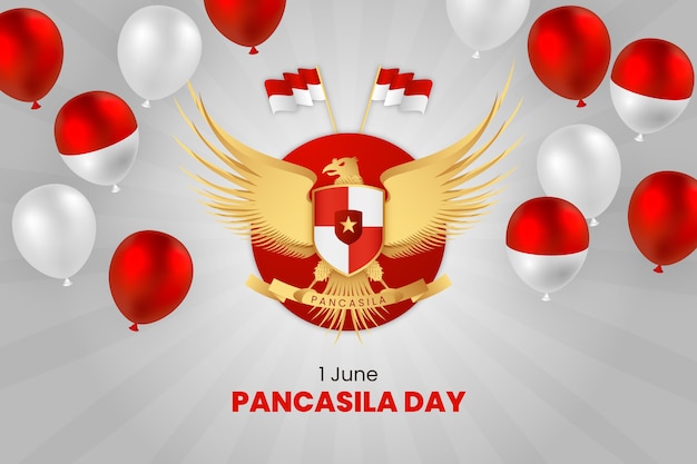 Free vector gradient pancasila day background