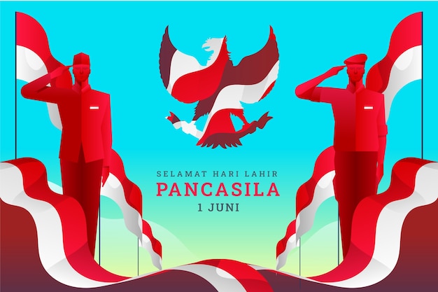 Gradient pancasila day background