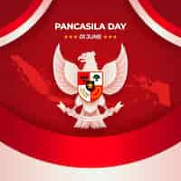 Free vector gradient pancasila day illustration