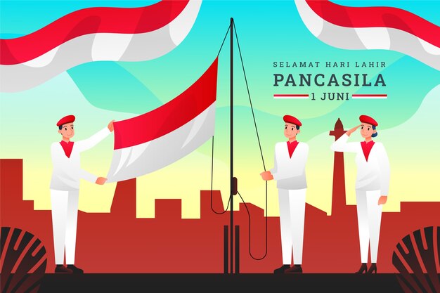 Gradient pancasila day illustration