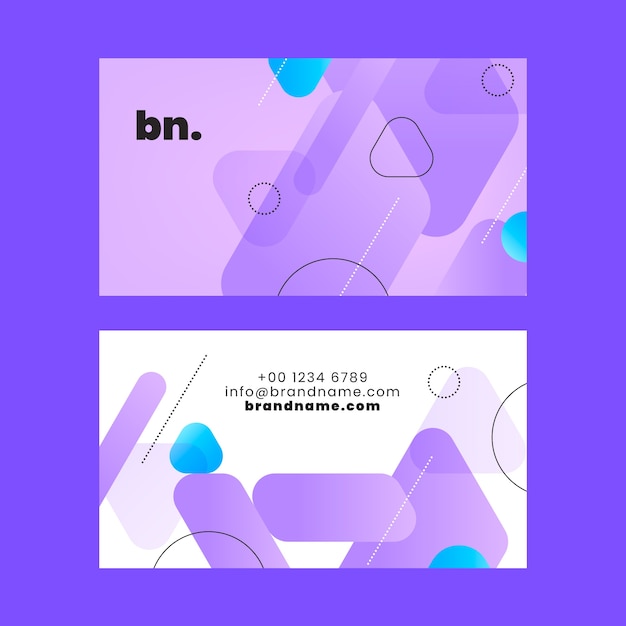 Gradient pastel color business card template