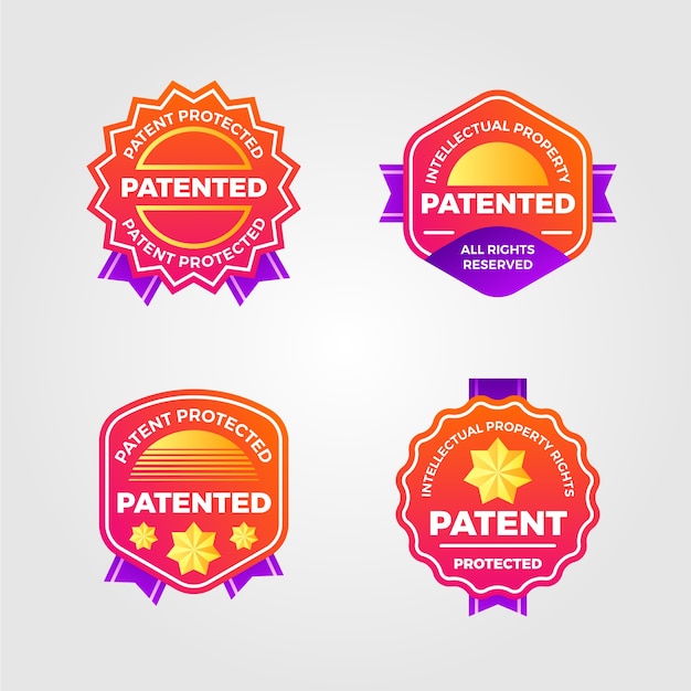 Free vector gradient patented label collection