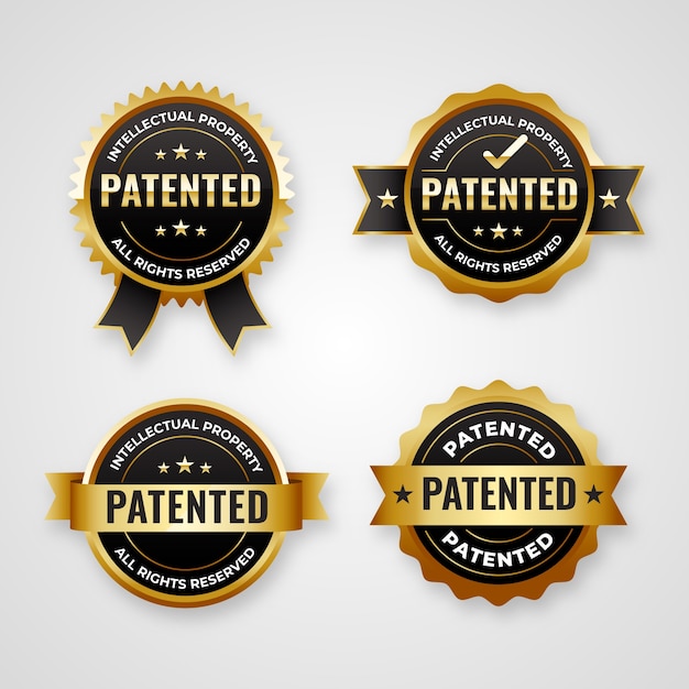 Free vector gradient patented label collection