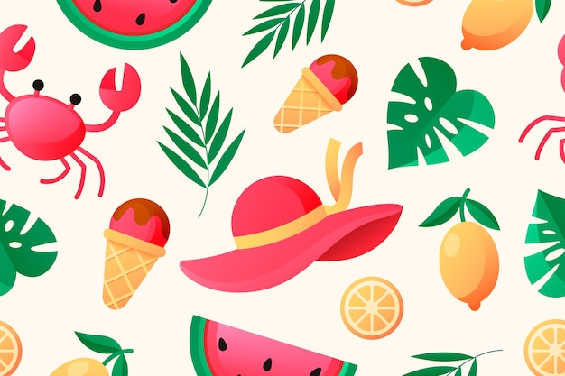 Free vector gradient pattern design for summer season