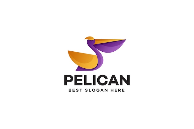 Gradient pelican logo template