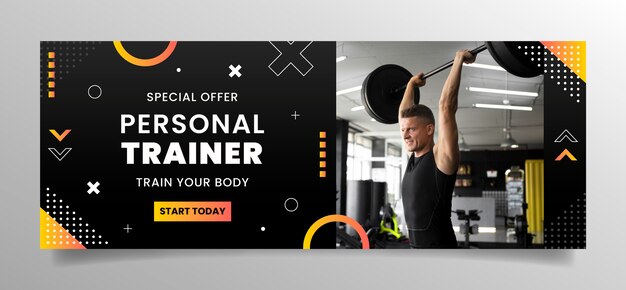 Gradient personal trainer facebook cover