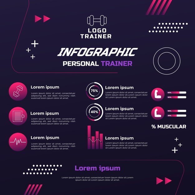 Gradient personal trainer infographic
