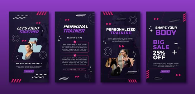 Gradient personal trainer instagram stories