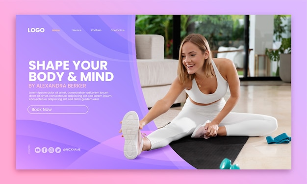 Gradient personal trainer landing page