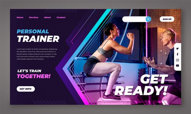 Gradient personal trainer landing page