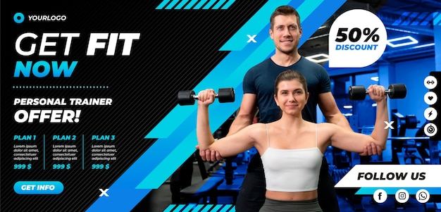 Banner di vendita gradiente di personal trainer