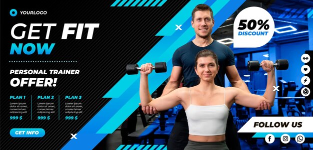 Gradient personal trainer sale banner