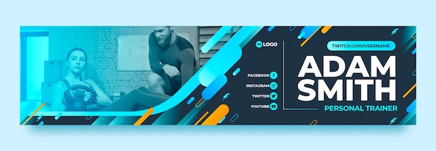 Gradient personal trainer twitch banner