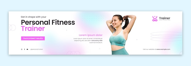 Free vector gradient personal trainer twitch banner
