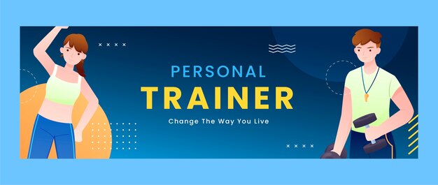 Gradient personal trainer twitter header