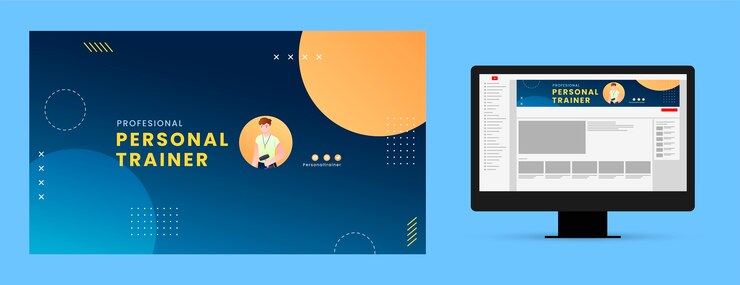 Free Vector gradient personal trainer youtube channel art