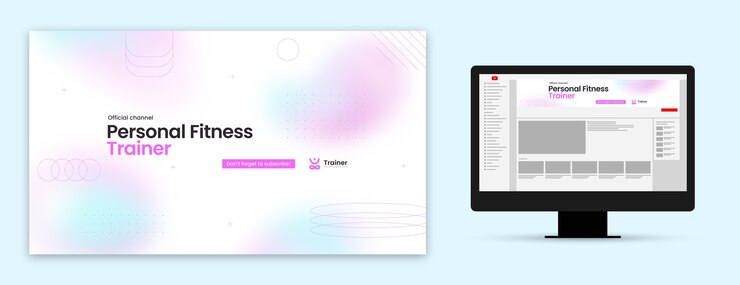 Free Vector gradient personal trainer youtube channel art