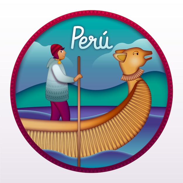 Gradient peru illustration