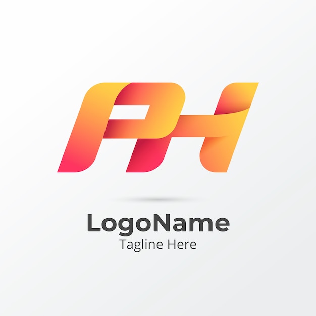 Gradient ph or hp  logo template